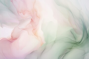 Poster - abstract floral pattern in alcohol ink green and pink gold colors wallpaper background 