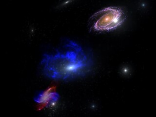 Wall Mural - science fiction wallpaper. beauty of deep space. colorful graphics for background, like water waves,