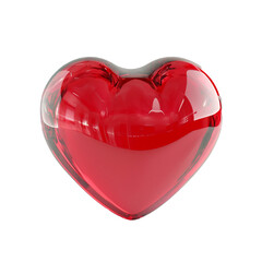 Wall Mural - Perfect 3d red heart, with a transparent background. for valentine, love and affection. PNG files