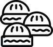 Dough dumplings icon outline vector. Beef cook. Variety asian gyoza