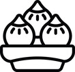 Dumplings icon outline vector. Mixture food. Pelmeni pastry meat food