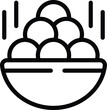 Full bowl food icon outline vector. Steam menu. Pelmeni slender