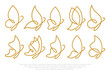 set of Butterfly logo. Luxury line logotype design. Butterfly symbol logotype. Vector illustration