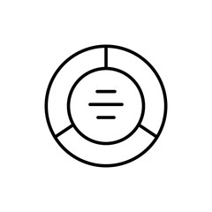 Poster - Pie charts outline icons, minimalist vector illustration ,simple transparent graphic element .Isolated on white background