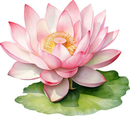 Wall Mural - Lotus flower isolated on transparent background. PNG