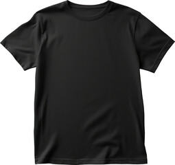 Wall Mural - Black t-shirt isolated on transparent background. PNG