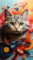 Naklejka na meble cat with a heart wallpaper