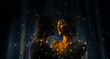 The closeness of two glowing women.Minimal creative emotional concept.Generative AI
