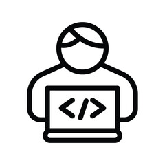 programmer line icon illustration vector graphic. Simple element illustration vector graphic, suitable for app, websites, and presentations isolated on white background