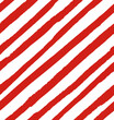 Vector seamless repeat pattern with thick diagonal bias red and white stripes. Grunge torn edge striping. Versatile striped backdrop, Christmas stripe pattern, Valentine, Americana red stripes.