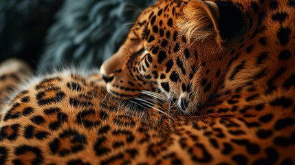 Wall Mural - close up of leopard