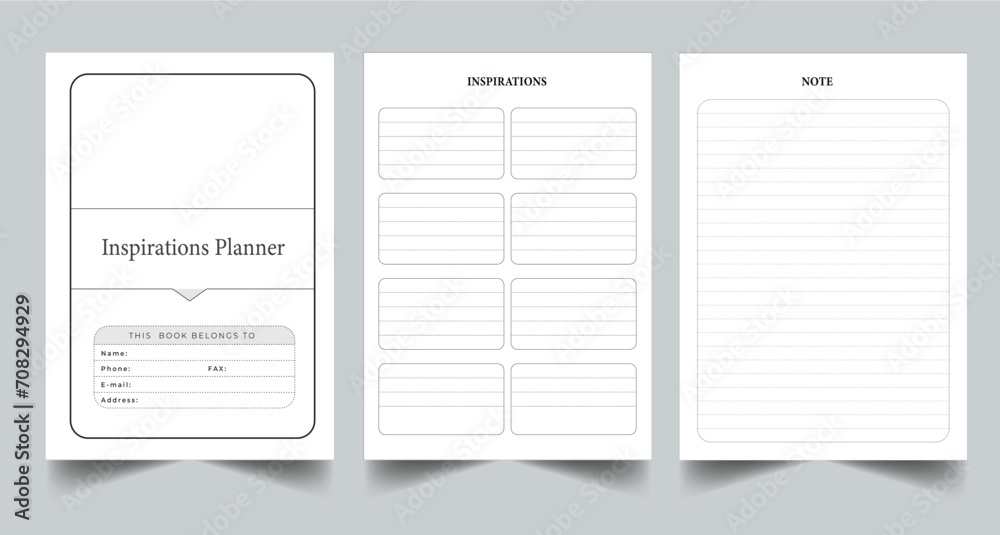 Editable Inspirations Planner Kdp Interior printable template Design ...