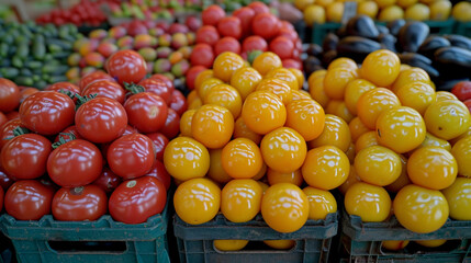 Canvas Print - red and yellow peppers