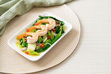 Wall Mural - Spicy Chinese Kale Salad with Shrimp