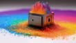 Smart dust microscale sensors ubiquitous computing solid color background