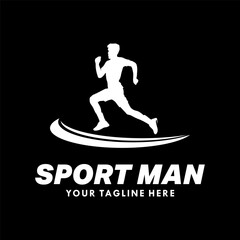 Canvas Print - Sport Man silhouette Logo Design