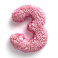 number 3 made of fur