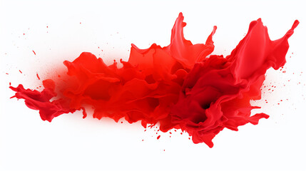 Wall Mural - isolated bursts of red paint on a white background