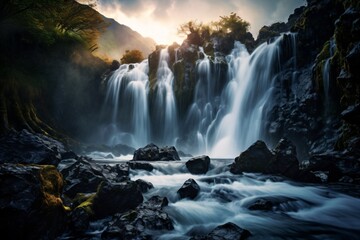 A beautiful waterfall illustration