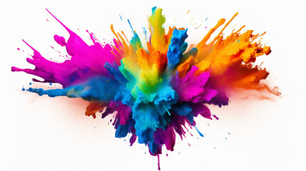 Wall Mural - vibrant color splash explosion isolated on white background