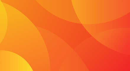 Wall Mural - Modern abstract circles overlap with light and shadow on an orange and yellow background.