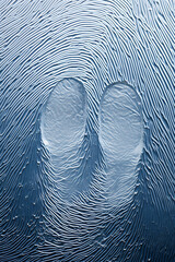 Poster - Simplistic fingerprint design over a background of frosty glass.