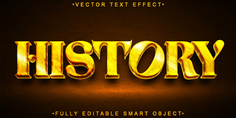 Poster - golden histroy vector fully editable smart object text effect