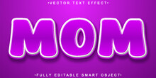 Cartoon Purple Mom Vector Fully Editable Smart Object Text Effect