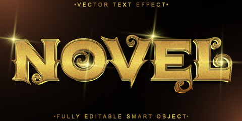 Poster - Golden Novel Vector Fully Editable Smart Object Text Effect