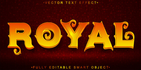 Wall Mural - Orange Royal Vector Fully Editable Smart Object Text Effect