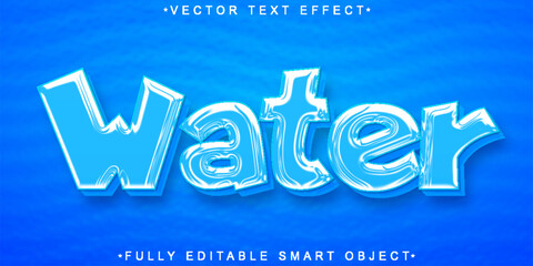 Poster - Cartoon Water Vector Fully Editable Smart Object Text Effect
