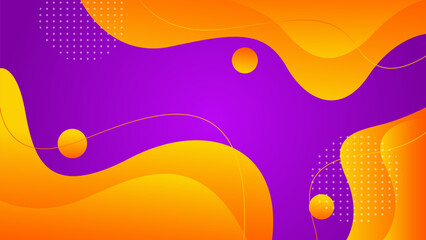 Wall Mural - Beautiful dynamic purple gradient background, orange gradient abstract creative wavy shapes, fluid wallpaper. Suitable for businesses selling banners, events, templates, pages, and others