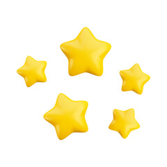 Wall Mural - vector cartoon 3d five gold stars. realistic 3d render sparkle stars, magic game concept, customer r
