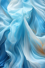 Aufkleber - Abstract swirls and folds of a plastic bag against a backdrop symbolizing ocean waves.