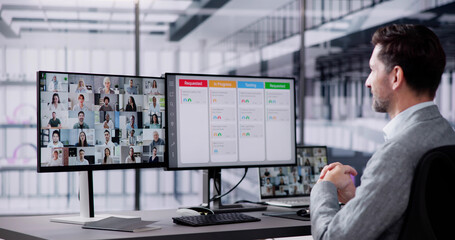 Poster - Online Remote Video Conference Webinar Scrum Meeting