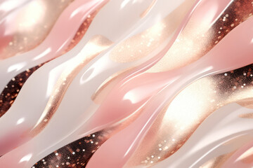 Wall Mural - fluid motion: a vibrant abstract wave of pink and purple, a gradient of soft pastel colours on a whi