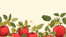 Illustrate A Border Of Apples With A Central