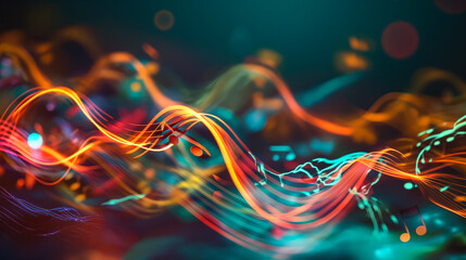 Wall Mural - Musical Waves Abstract Background	