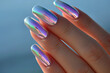 © ALL YOU NEED studio - Nail art, iridescent chrome design, pastel background