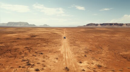 Poster - Remote Desert Highway from Above Generative AI