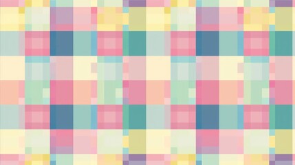 Aufkleber - Small-scale gingham textile pattern, tiny squares, pastel colors, seamless backdrop, detailed and vibrant illustration Generative AI
