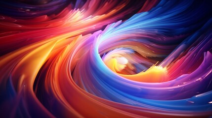Poster - Whirls and twirls of vibrant colors emanating energy in an abstract backdrop. Generative AI