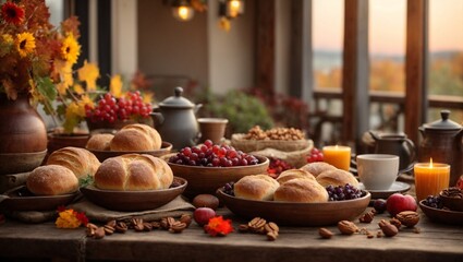 Wall Mural - pie with pumpkin