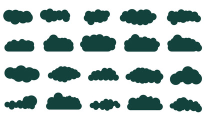 clouds in the sky. abstract dark cloud set isolated on white background. vector illustration.