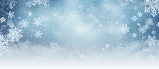 Poster - Snowflakes on snowy backdrop. Room for message.