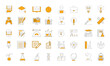 © MdSabbir - education line  icon set. editable education line icons set. vector illustration in modern line school icons. school subjects, supplies, science