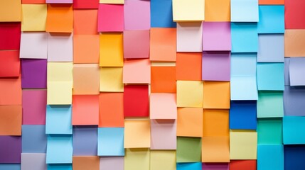Poster - array of multi-colored sticky notes generative ai