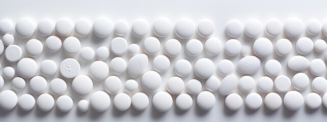 Poster - white futuristic pills lie on the table Generative AI