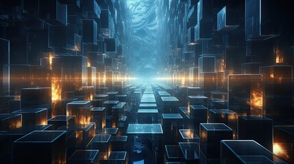 A background design maze of glass, reflecting and refracting light in mesmerizing and confusing ways.