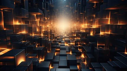 A background design maze of glass, reflecting and refracting light in mesmerizing and confusing ways.